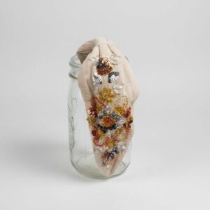 Elle Sequin Bead Headband -Beige